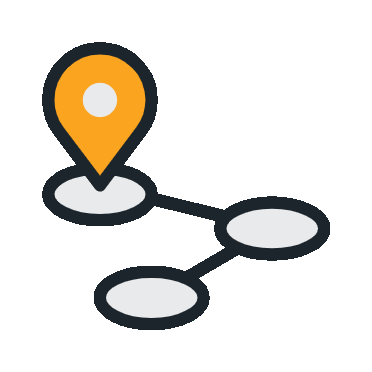Location animation symbolizing nationwide operation